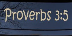 Proverbs 3 5 Christian Car or Truck Window Vinyl Decal Sticker (Desert Sand)