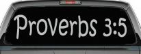 Proverbs 3 5 Christian Car or Truck Window Decal Sticker (Light Gray)