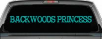 Backwoods Princess Country Car or Truck Window Decal Sticker (Turquoise)