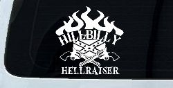 Hillbilly Hellraiser Country Car or Truck Window Decal Sticker