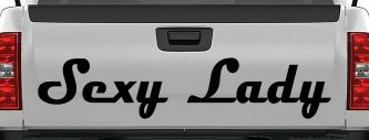 Sexy Lady Car or Truck Window Decal Sticker (Black)