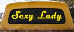 Sexy Lady Car or Truck Window Decal Sticker (Yellow)