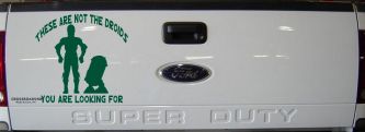 These Are Not The Droids You Are Looking For C3PO R2 D2 Sci Fi Car or Truck Window Decal Sticker (Dark Green)