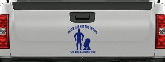 These Are Not The Droids You Are Looking For C3PO R2 D2 Sci Fi Car or Truck Window Decal Sticker (Navy)