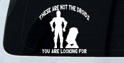 These Are Not The Droids You Are Looking For C3PO R2 D2 Sci Fi Car or Truck Window Decal Sticker