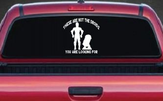 These Are Not The Droids You Are Looking For C3PO R2 D2 Sci Fi Car or Truck Window Decal Sticker