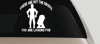 These Are Not The Droids You Are Looking For C3PO R2 D2 Sci Fi Car or Truck Window Vinyl Decal Sticker