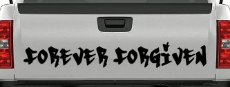 Forever Forgiven Christian Car or Truck Window Decal Sticker (Black)