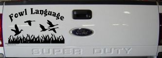 Fowl Language Duck Pond Hunting Car or Truck Window Decal Sticker (Black)