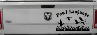 Fowl Language Duck Pond Hunting Car or Truck Window Decal Sticker (Black)