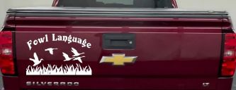 Fowl Language Duck Pond Hunting Car or Truck Window Decal Sticker (White)