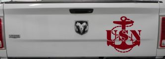 USN Navy Anchor Military Car or Truck Window Vinyl Decal Sticker (Burgundy)