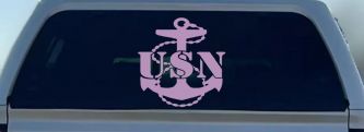 USN Navy Anchor Military Car or Truck Window Vinyl Decal Sticker (Lilac)