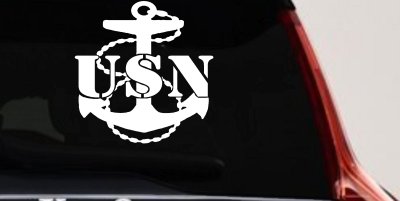 USN Navy Anchor Military Car or Truck Window Vinyl Decal Sticker