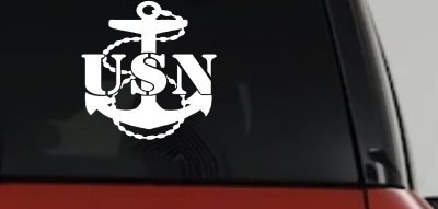 USN Navy Anchor Military Car or Truck Window Vinyl Decal Sticker