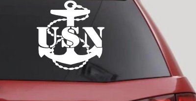 USN Navy Anchor Military Car or Truck Window Vinyl Decal Sticker