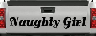 Naughty Girl Car or Truck Window Vinyl Decal Sticker (Black)