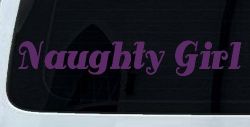 Naughty Girl Car or Truck Window Decal Sticker (Violet)