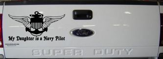 My Daughter Is A Navy Pilot Anchor Wings Military Car or Truck Window Vinyl Decal Sticker (Black)