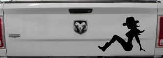Mudflap Cowgirl Country Car or Truck Window Decal Sticker (Black)
