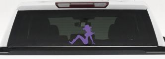 Mudflap Cowgirl Country Car or Truck Window Decal Sticker (Purple)