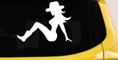 Mudflap Cowgirl Country Car or Truck Window Vinyl Decal Sticker
