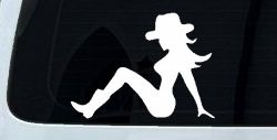 Mudflap Cowgirl Country Car or Truck Window Decal Sticker