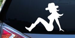 Mudflap Cowgirl Country Car or Truck Window Decal Sticker