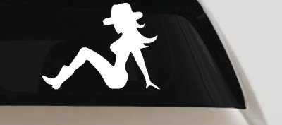 Mudflap Cowgirl Country Car or Truck Window Vinyl Decal Sticker