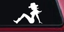 Mudflap Cowgirl Country Car or Truck Window Decal Sticker