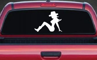 Mudflap Cowgirl Country Car or Truck Window Decal Sticker
