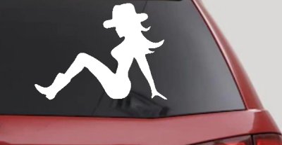 Mudflap Cowgirl Country Car or Truck Window Vinyl Decal Sticker