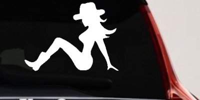 Mudflap Cowgirl Country Car or Truck Window Vinyl Decal Sticker