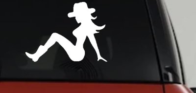 Mudflap Cowgirl Country Car or Truck Window Vinyl Decal Sticker