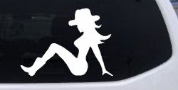 Mudflap Cowgirl Country Car or Truck Window Decal Sticker