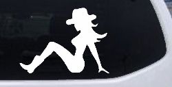 Mudflap Cowgirl Country Car or Truck Window Decal Sticker