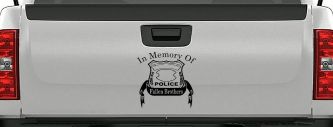 In Memory Of Fallen Police Brothers Car or Truck Window Vinyl Decal Sticker (Black)