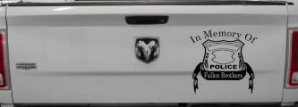 In Memory Of Fallen Police Brothers Car or Truck Window Vinyl Decal Sticker (Black)