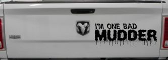 One Bad Mudder Off Road Car or Truck Window Vinyl Decal Sticker (Matte Black)