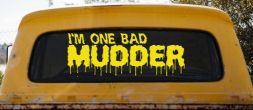 One Bad Mudder Off Road Car or Truck Window Decal Sticker (Yellow)