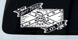 Don't Tread On Me Gadsden Rebel Flag Country Car or Truck Window Decal Sticker