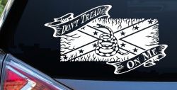 Don't Tread On Me Gadsden Rebel Flag Country Car or Truck Window Decal Sticker