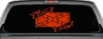 Rebel Girl with Rebel Flag Country Car or Truck Window Decal Sticker (Orange Red)