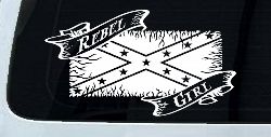 Rebel Girl with Rebel Flag Country Car or Truck Window Decal Sticker