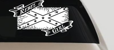 Rebel Girl with Rebel Flag Country Car or Truck Window Vinyl Decal Sticker