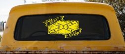 Rebel Girl with Rebel Flag Country Car or Truck Window Vinyl Decal Sticker (Yellow)