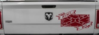 Rebel Boy with Rebel Flag Country Car or Truck Window Decal Sticker (Purple Red)