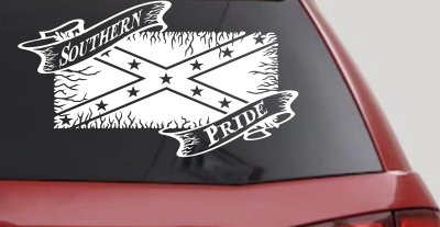 Southern Pride Rebel Flag Country Car or Truck Window Vinyl Decal Sticker
