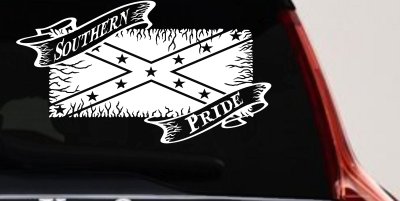 Southern Pride Rebel Flag Country Car or Truck Window Vinyl Decal Sticker