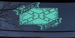 Proud Redneck with Rebel Flag Country Car or Truck Window Decal Sticker (Mint)